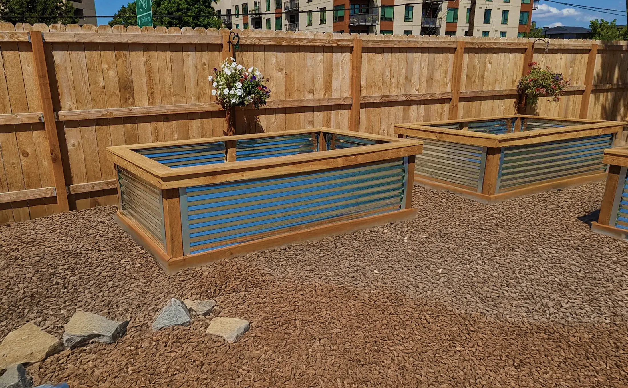 Dog-eared cedar fence - Portland backyard